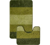 Комплект ковриков для ванной комнаты Dekorelle Bravo, зеленый, разм.50x80см+50x40см BrMk01-3