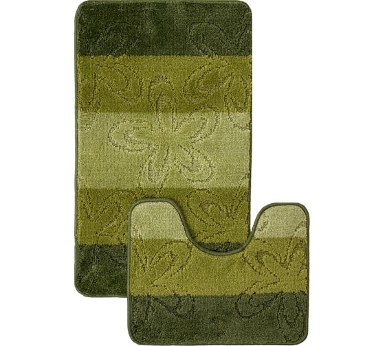 Комплект ковриков для ванной комнаты Dekorelle Bravo, зеленый, разм.50x80см+50x40см BrMk01-3 1
