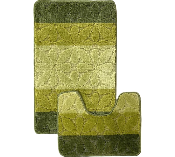 Комплект ковриков для ванной комнаты Dekorelle Bravo, зеленый, разм.50x80см+50x40см BrMk04-4 1