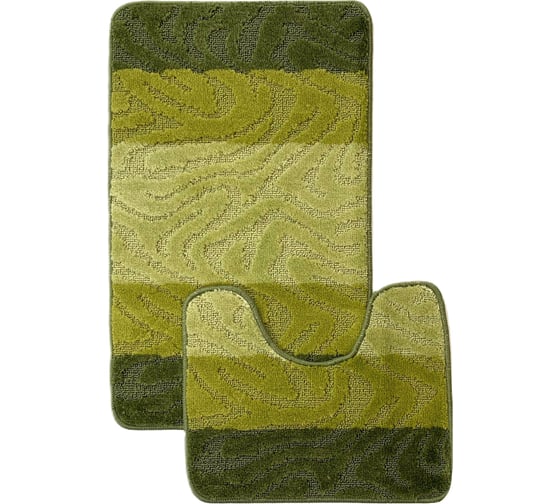 Комплект ковриков для ванной комнаты Dekorelle Bravo, зеленый, разм.50x80см+50x40см BrMk06-3 1