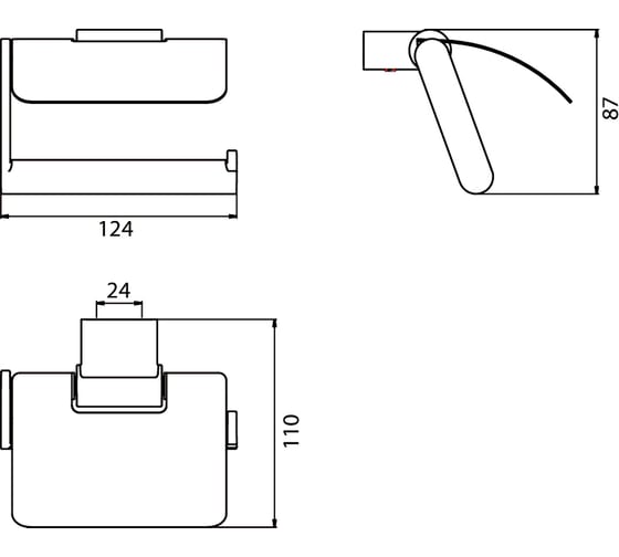 Бумагодержатель Emco System2 124x110x87, хром 3500 001 06