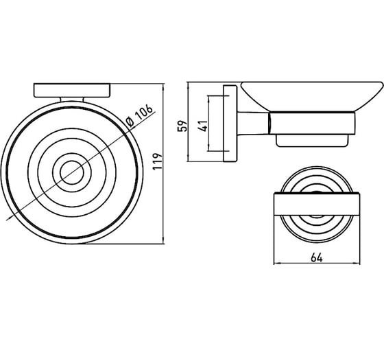 Мыльница Emco Polo 106x119x59, хром 0730 001 00