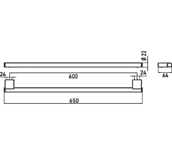 Полотенцедержатель Emco System2 650x64x22, хром 3560 001 60