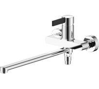 Смеситель для ванны и умывальника PERS ARGO хром/чёрный, диаметр 35 мм, L-образный излив 41976