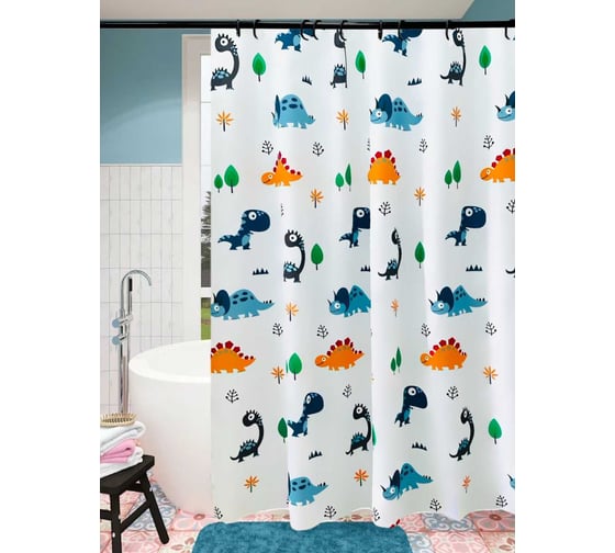 Штора для ванной PRIMANOVA DINO 180x200 PLE DR-60065