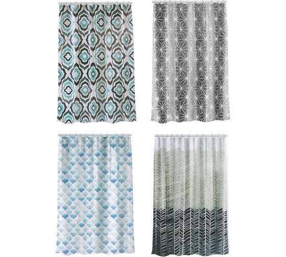 Шторка для ванной VETTA ПЕВА, 180x180 см, с принтом, "Геометрия", 4 дизайна 461-515 1