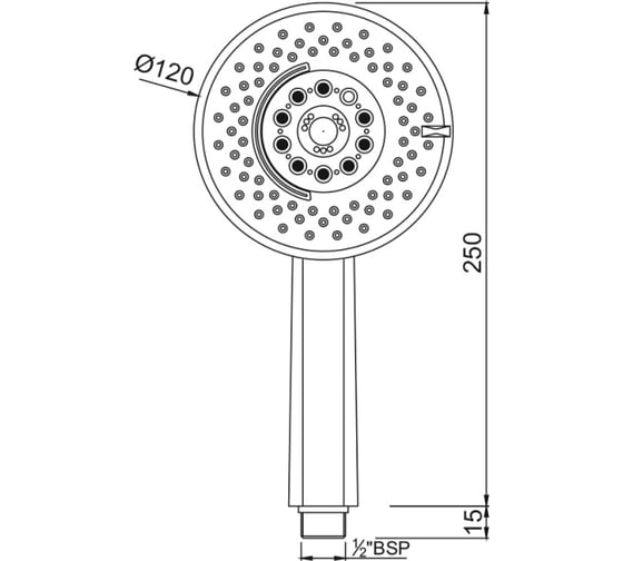 Ручной душ Jaquar диаметр 120 мм, 4 режима, хром HSH-CHR-1731 00066008