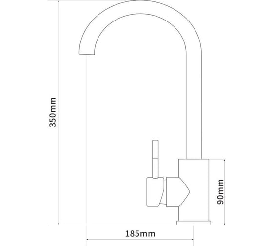 Смеситель для кухни SHIMIZU с высоким изливом high-S smz 1006559