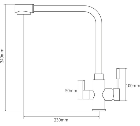 Смеситель для кухни SHIMIZU с подключением к фильтру для питьевой воды Water Filter smz 1006564