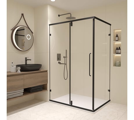 Душевой уголок RGW 100х90х185 CL-046-B прямоугольный/черный/прозрачное/6 мм 350904609-14
