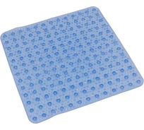 Коврик Рыжий кот ПВХ для ванной, квадратный, голубой 008626