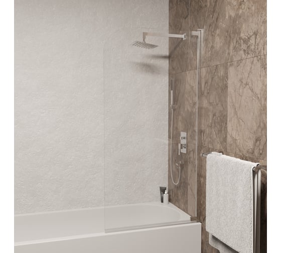 Шторка на ванну RGW 100*150 SC-01 хром/прозрачное/8 мм, Easy Clean 03110110-11 1