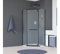 Душевой уголок RGW 100х100х195 HO-081-B трапеция/черный/сатинат/8 мм (2 уп.) 350608100-24