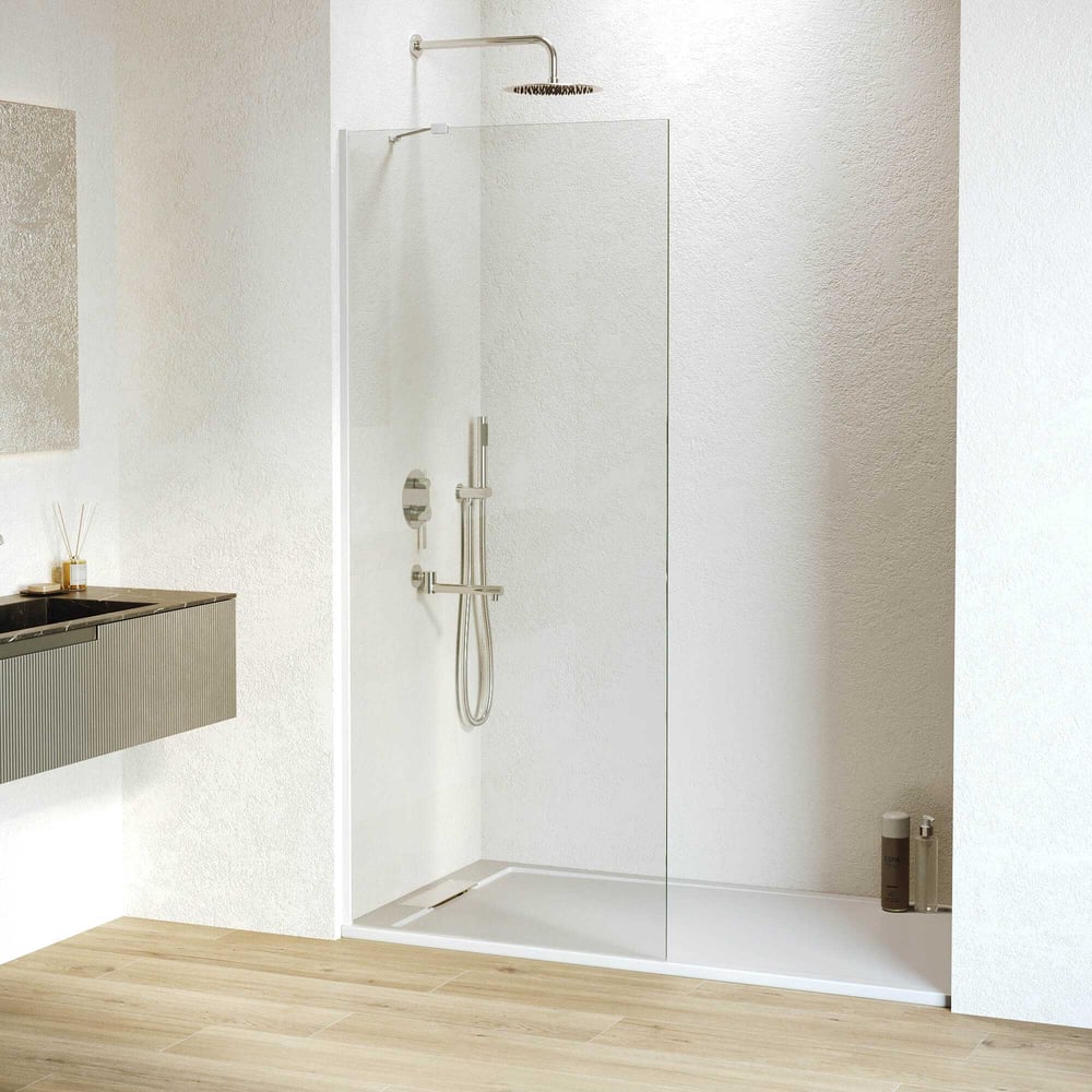 Душевая перегородка RGW 110х195 WA-110-W белый, прозрачное, 8 мм ...