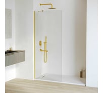 Душевая перегородка RGW 80х195 WA-102-Gb золото брашированное, прозрачное, 6 мм, 790-805 мм, Easy 351010208-16