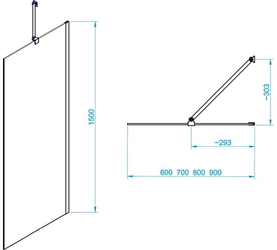 Шторка на ванну RGW 70*150 SC-150-B Чёрный/Прозрачное/6 мм, Easy Clean 351115007-14
