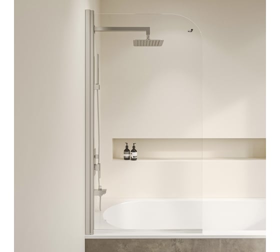 Шторка на ванну RGW 80*150 SC-009 Хром/Прозрачное/6 мм, Easy Clean 351100908-11
