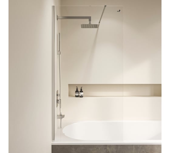 Шторка на ванну RGW 90*150 SC-050 Хром/Прозрачное/6 мм, Easy Clean 351105009-11