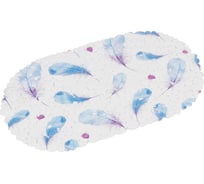 Коврик Рыжий кот ПВХ для ванной, овальный, Перья 008627