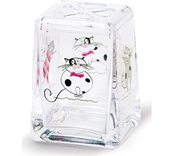 Стакан для зубных щеток Tatkraft ACRYL FUNNY CATS акрил 12967 1