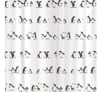 Тканевая штора для ванной комнаты Tatkraft PENGUINS 21020