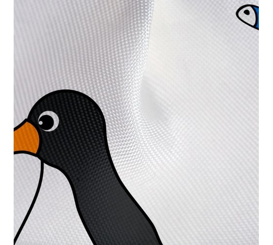 Тканевая штора для ванной комнаты Tatkraft PENGUINS 21020