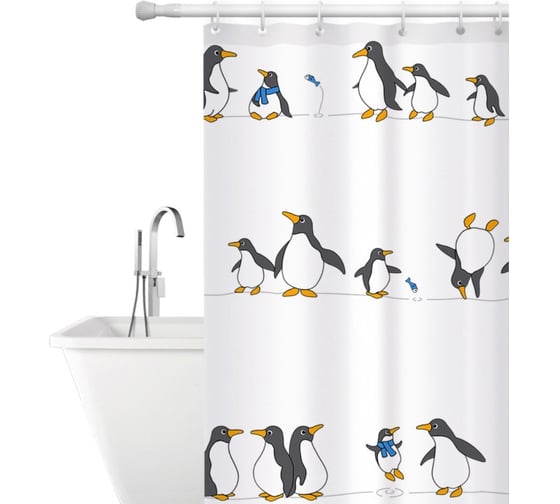Штора для ванной комнаты Tatkraft PENGUINS 18198 1