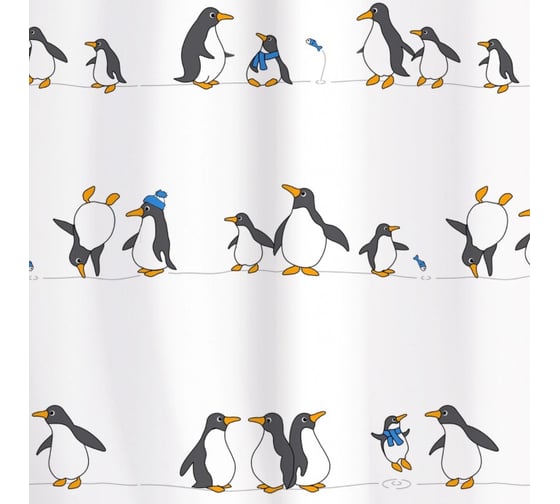 Штора для ванной комнаты Tatkraft PENGUINS 18198