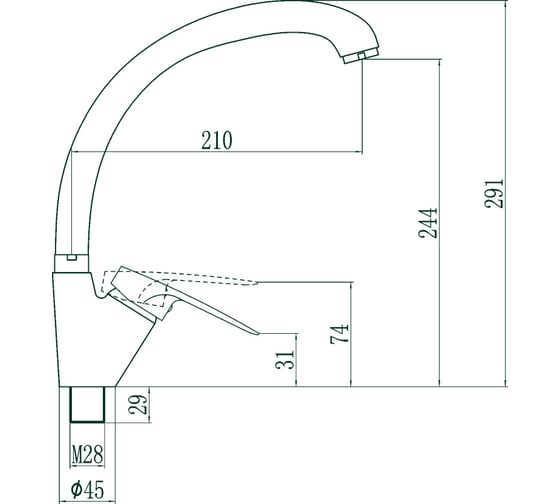 Смеситель для кухни Fmark S-4166W белый 23309