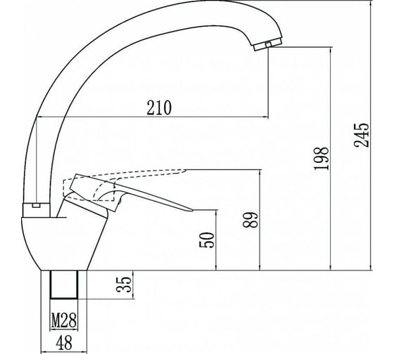Смеситель для кухни Fmark FM4104Q графит 23312