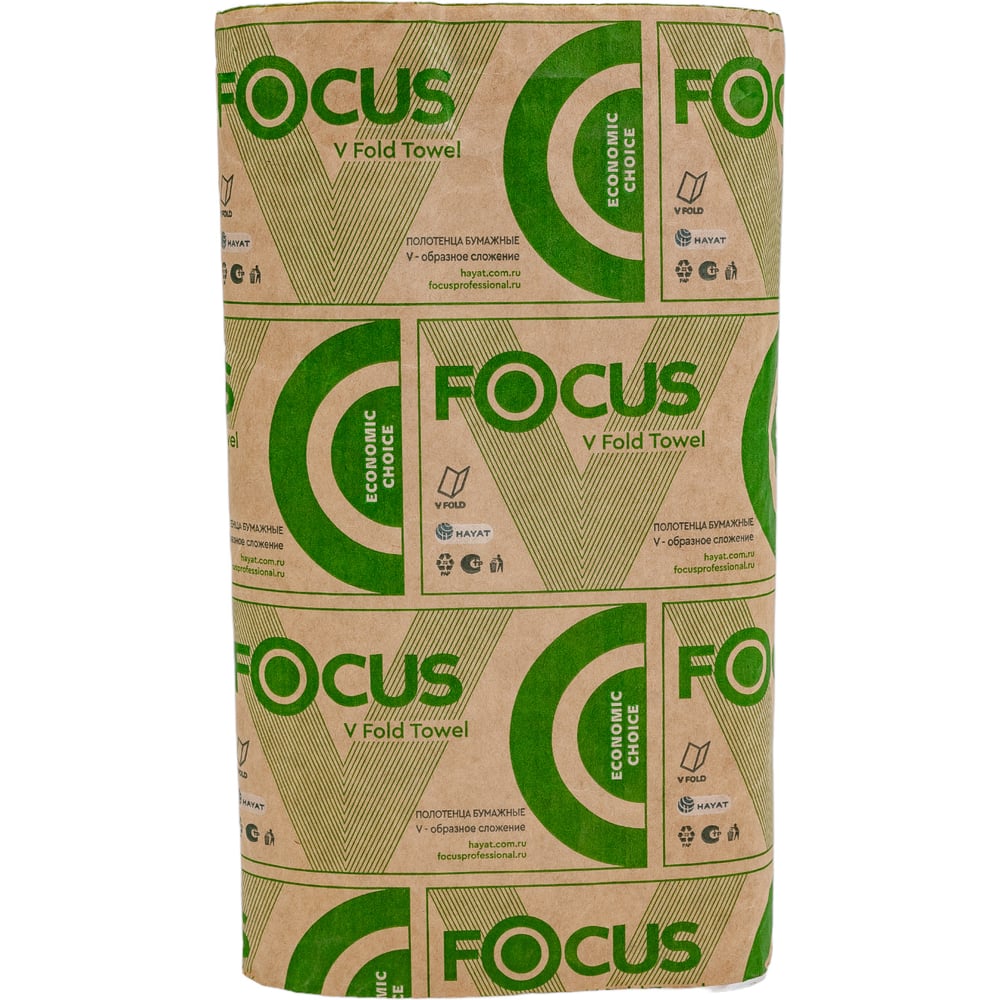 Бумажное полотенце FOCUS ECO листовое, 1-слой, V-сложения, белое H ...