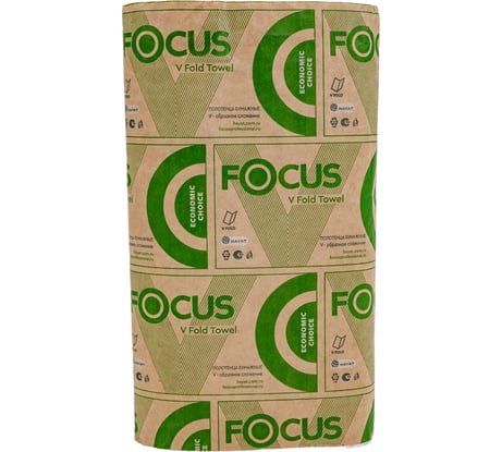 Бумажное полотенце FOCUS ECO листовое, 1-слой, V-сложения, белое H-5049978