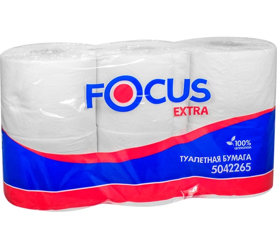 Туалетная бумага FOCUS EXTRA 2-слоя, 6 рулонов в упаковке, белая H-5042265 1