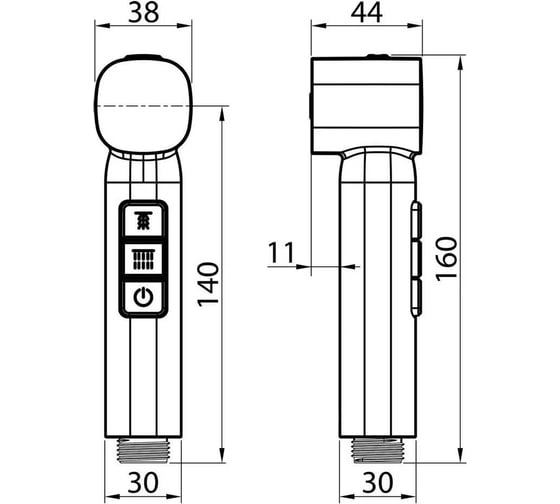 Гигиенический душ Elghansa ABS-пластик, 2 режима BG-17-White