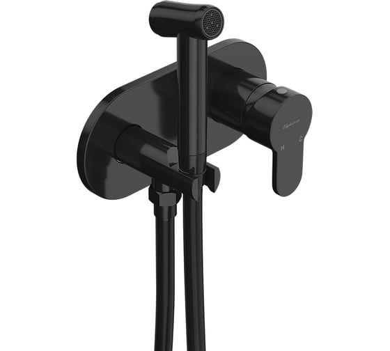 Встраиваемый смеситель-моноблок для гигиенического душа Elghansa Dynamic 15R0883-Black (Set-824)