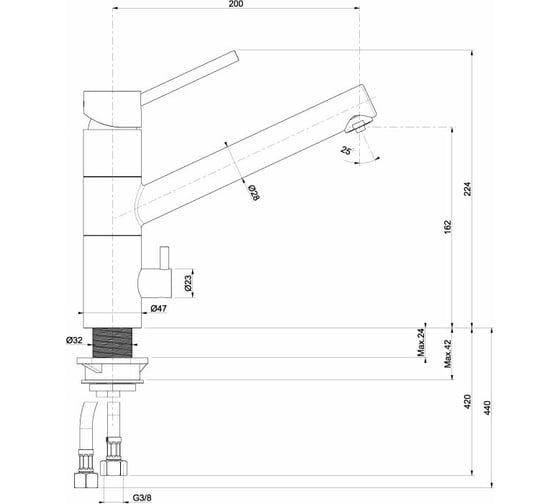 Смеситель LONGRAN Sprint universal Arena granite LM1391 - 47