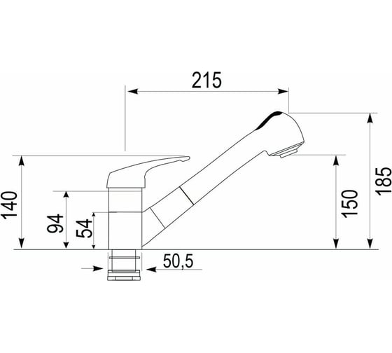 Смеситель LONGRAN Impact Marone granite, выдвижная лейка G08940 - 93