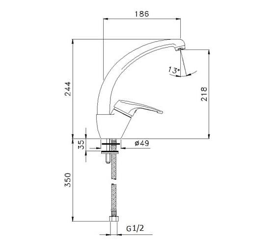 Смеситель LONGRAN Impact Croma granite G08910 - 49