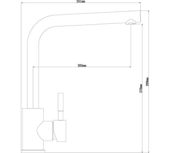 Смеситель для кухни DR.GANSINK ЛИРА цвет графит (LIRA Graphite) 319.08Н.1123.411