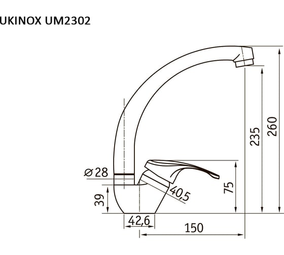 Смеситель UKINOX Хром UM2302 CR
