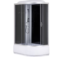 Душевая кабина без гидромассажа Taliente 120х80х215 см, асимметричная, левая, тонированное стекло, черные задние стенки TA-12080G(L)