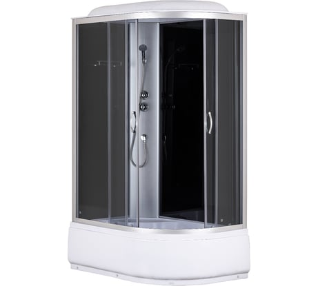 Душевая кабина без гидромассажа Taliente 120х80х215 см, асимметричная, левая, тонированное стекло, черные задние стенки TA-12080G(L)