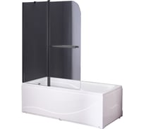 Душевая шторка на ванну Taliente 120_140см, распашная, прозр.стекло 6мм, черный профиль TA-1214CB