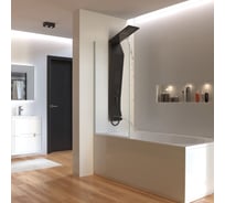 Душевая шторка на ванну Taliente 80_140см, распашная, прозр.стекло 6мм, хром.профиль TA-0814CP