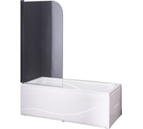 Душевая шторка на ванну Taliente 80_140см, распашная, прозр.стекло 6мм, черный профиль TA-0814CB