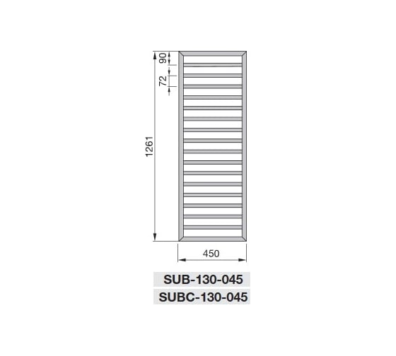 Полотенцесушитель Zehnder Subway шгв 450х65х1261, цвет-хром SUBC-130-045 хром