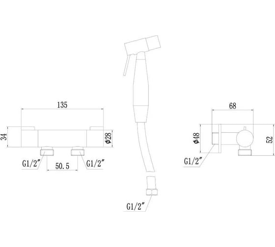 Смеситель для биде Fmark FS-FXQ01H