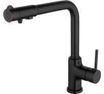 Смеситель для кухни FRAP GAPPO G4390-10 с выходом для питьевого фильтра, черный 534934