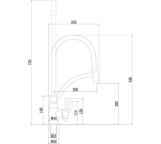 Смеситель для кухонной мойки Fmark FS8244A-12