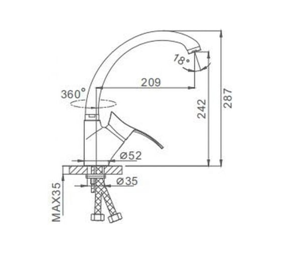 Смеситель для кухни FRAP F4101-1 матовый 512198